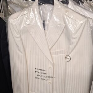 Boys White Striped Blazer